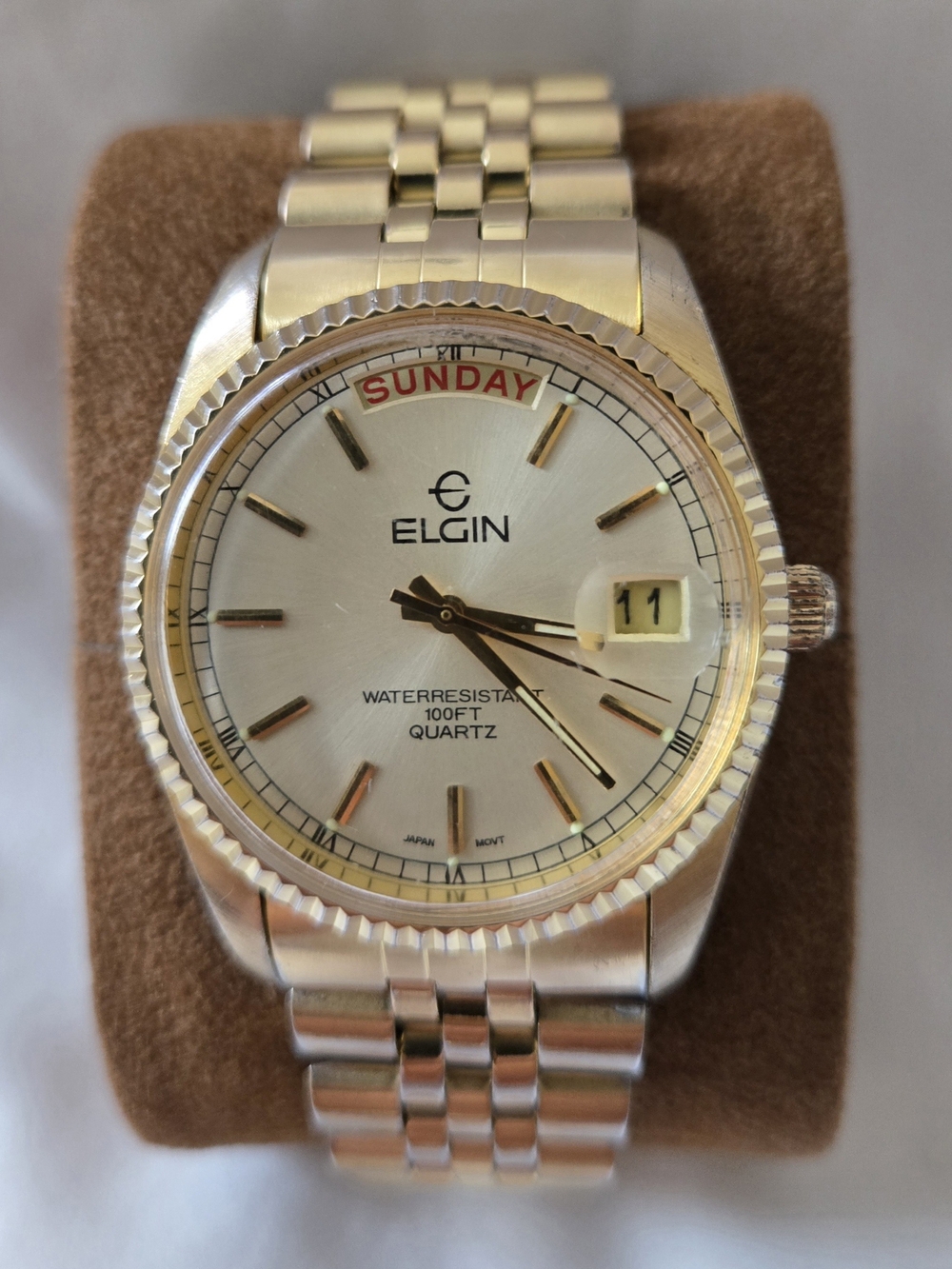 Vintage Elgin Presidential Day-Date Watch FC400 – New Battery & Running Great!